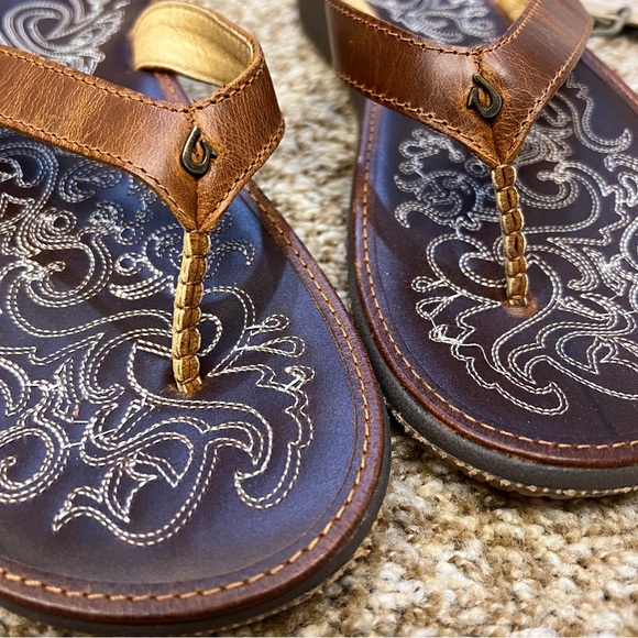 Women’s Paniolo OluKai leather sandals. Size 8. Natural color - Picture 5 of 5